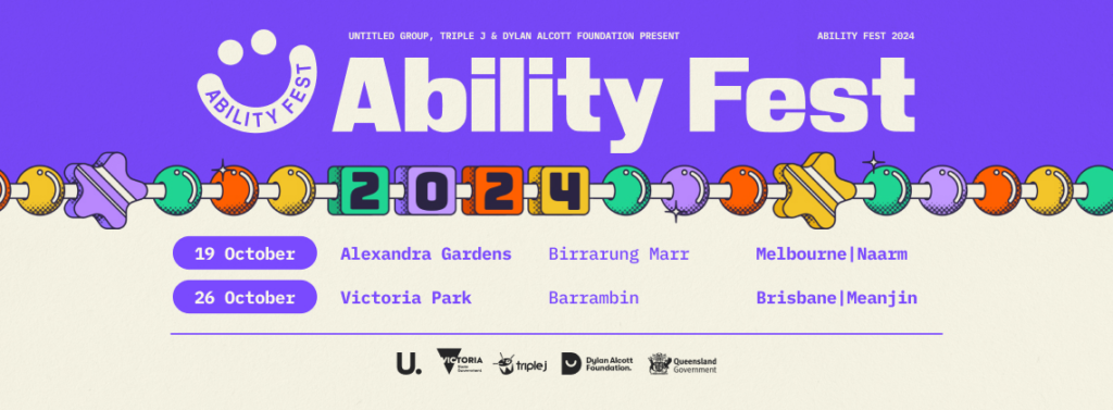 Ability Fest 2024 poster with details on it.