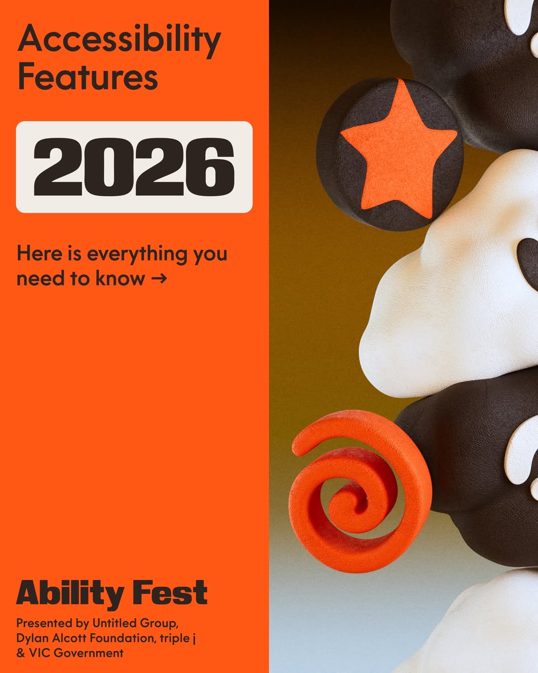 Accessibility features 2026 graphic for Ability Fest.